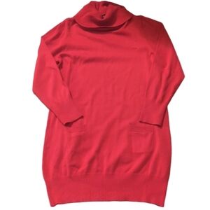 Lemmie For Nina Leonard Red Turtleneck Sweater Dress Size XL